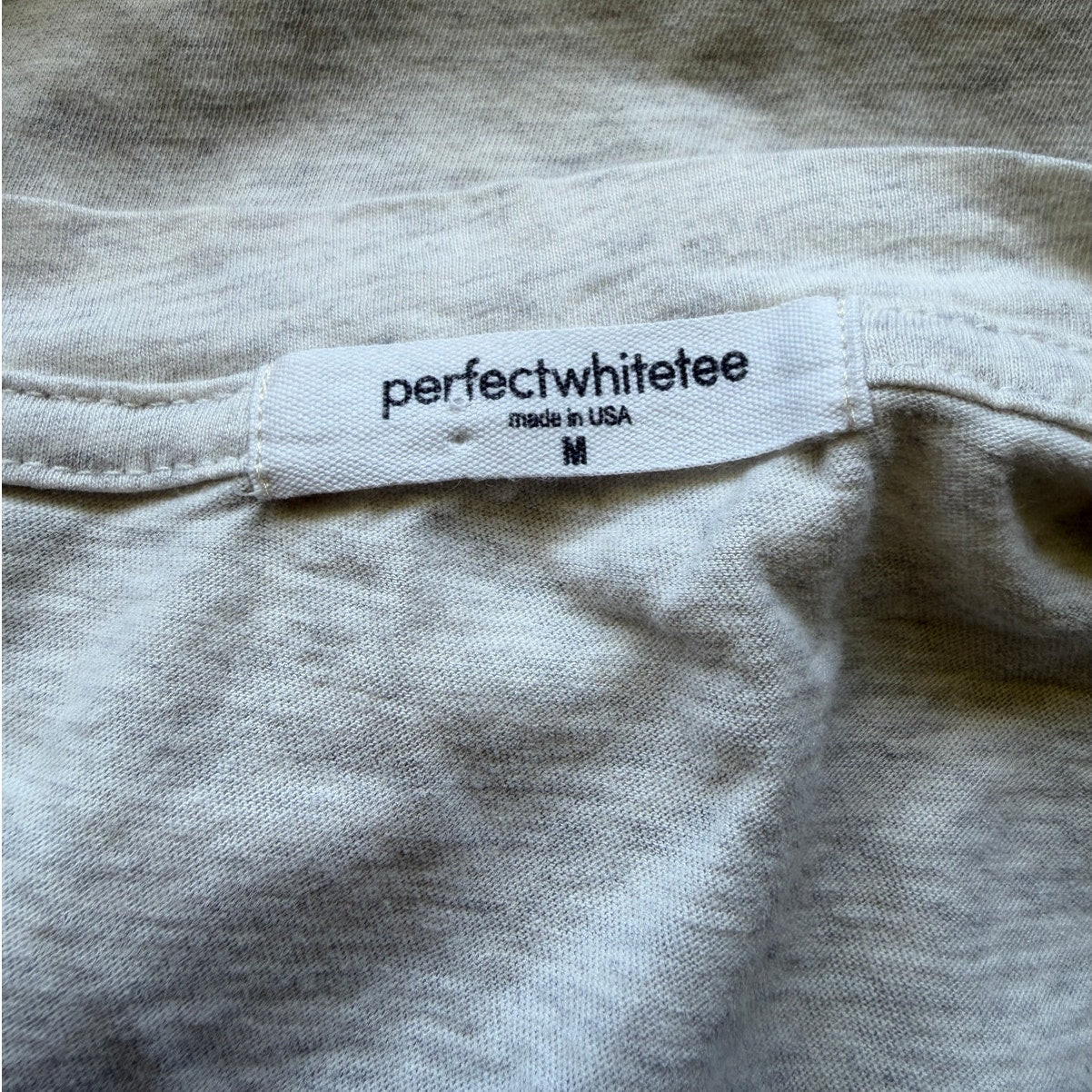Perfectwhitetee Hendrix Cotton Boxy V Neck tee - Hethered Cream - Medium