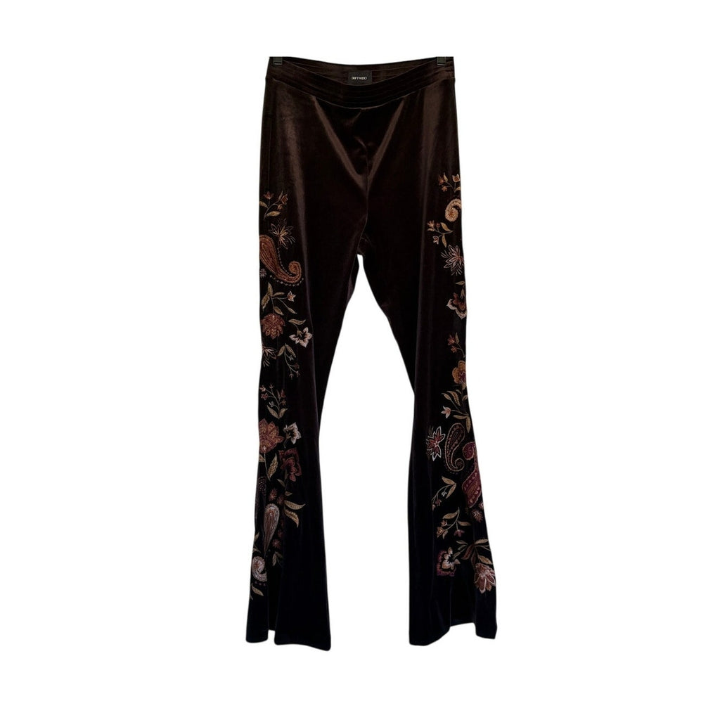 DRIFTWOOD Farrah Velvet Pull-On Flare Pants - Brown - Size Large