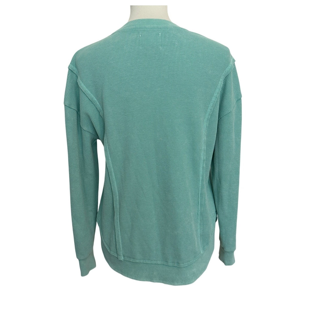 Sunnyside by Sundry Waffle Knit Top - Mint Green - Small