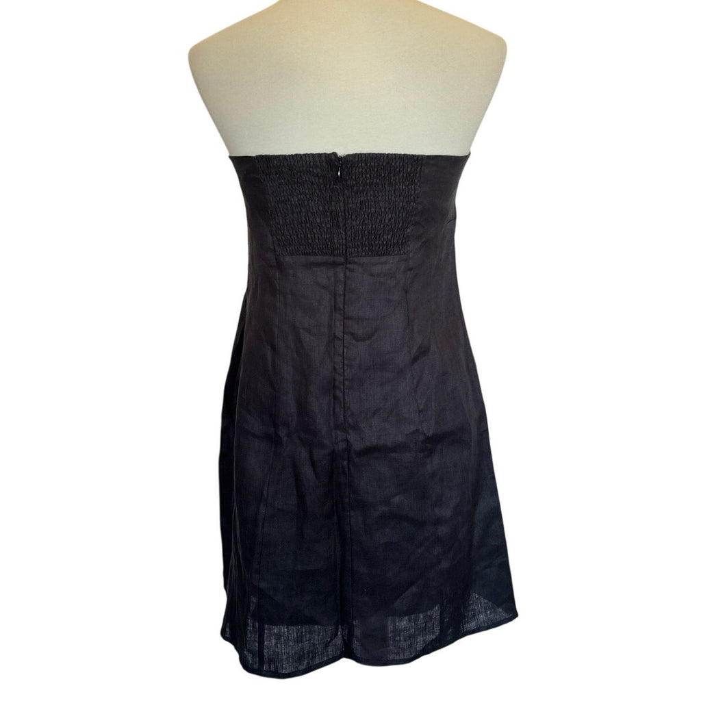 DISSH Simona Strapless Linen Dress - Black - 8