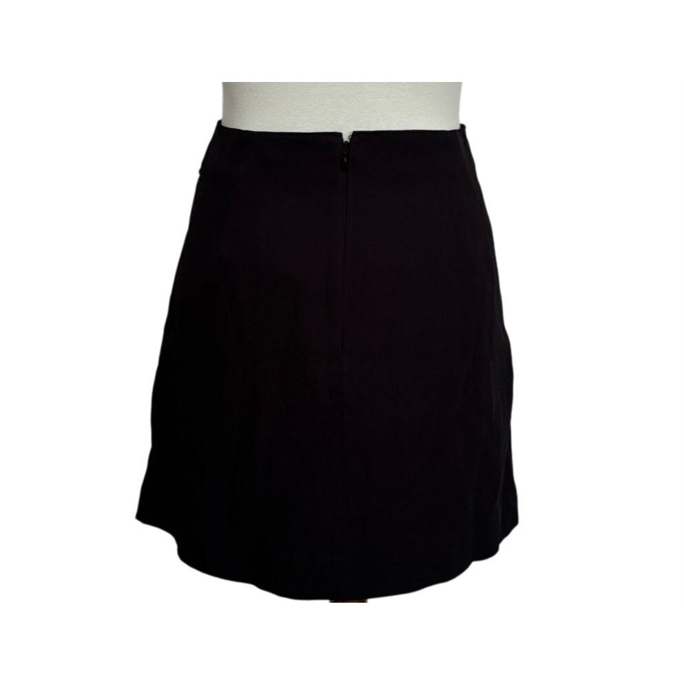 J.CREW Button-Font Crepe Skirt - Black - Size 0