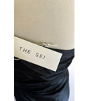 New The Sei Silk Asymmetric Bardot Midi Dress - Ink - Size 6