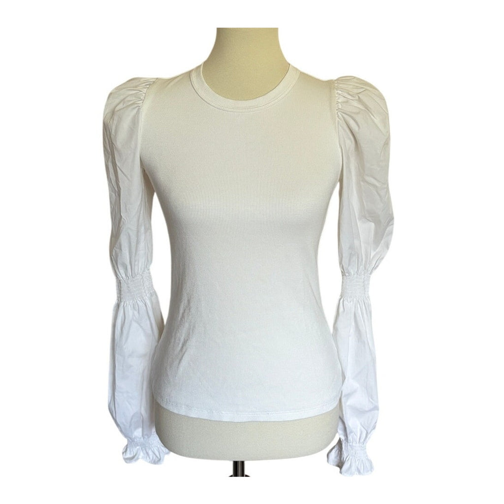 VERONICA BEARD Fawn Top - White - Size Extra Small