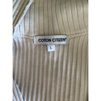 COTTON CITIZEN Ibiza Ribbed Long Sleeve Polo Mini Dress - Cream - Size  L