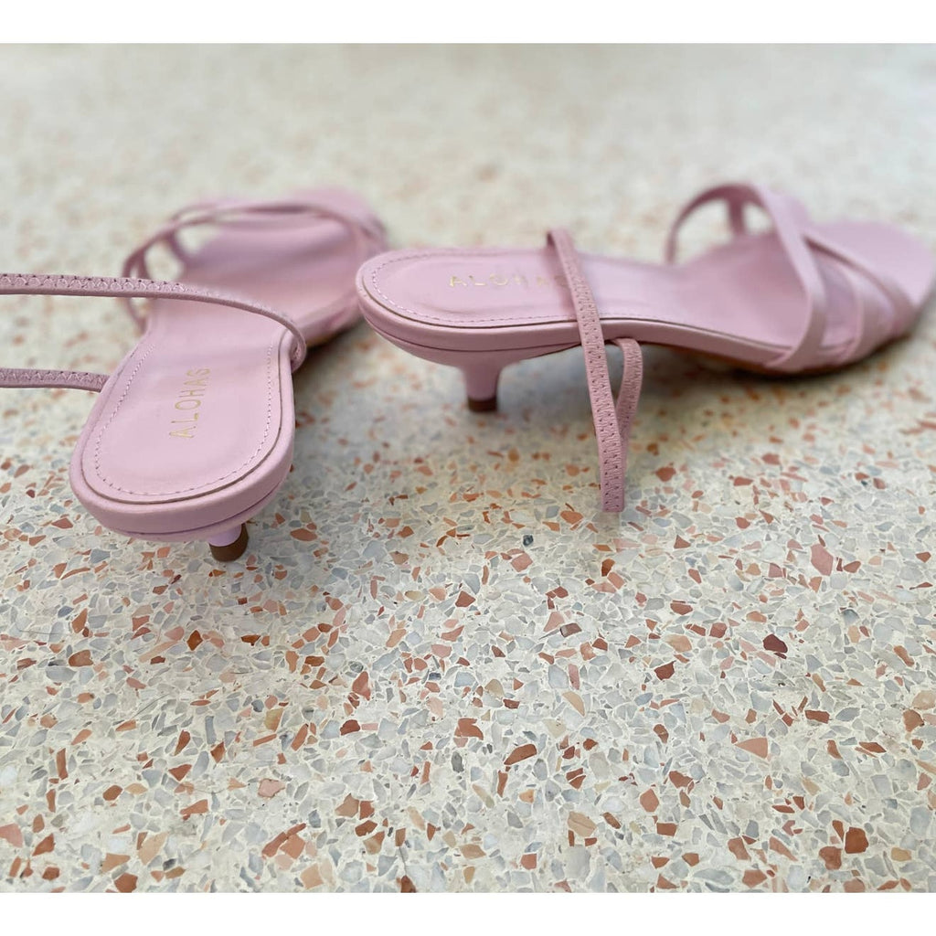 Alohas Wasabi Kitten Heel Sandal - Pink - Size 9