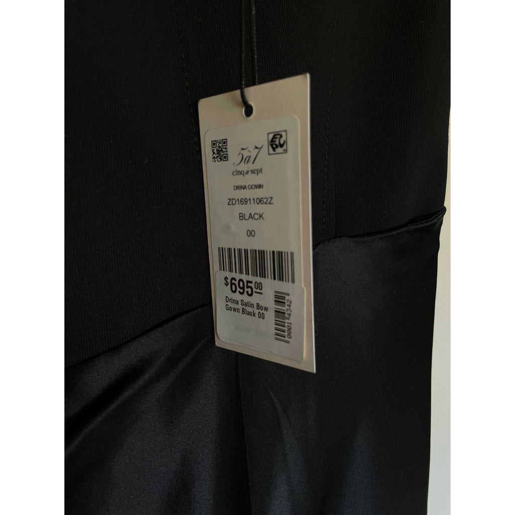New Cinq a Sept Drina Satin Gown - Black - Size 00