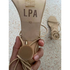 LPA Mel Lace Up Heeled Sandal - Nude - Size 10