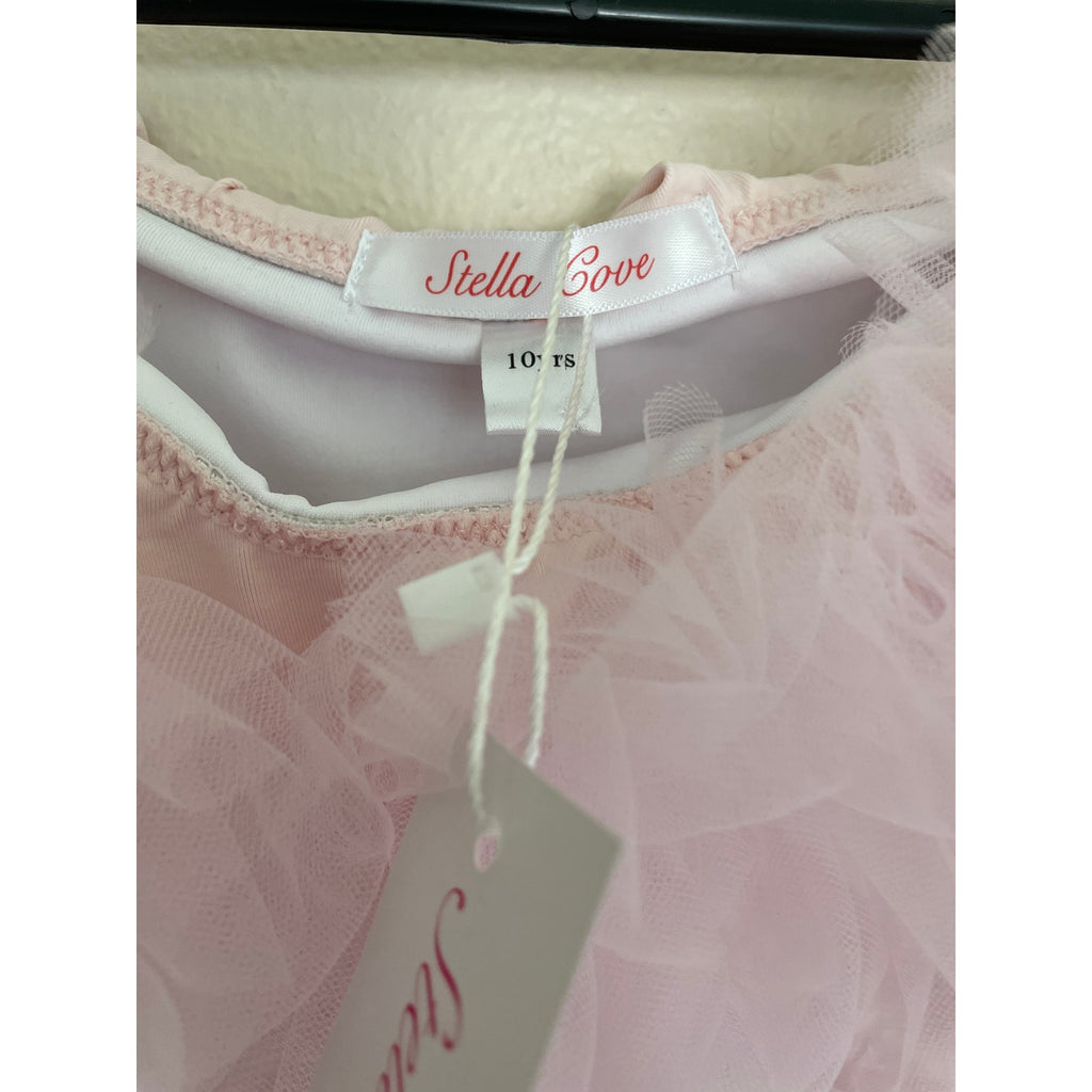New Stella Cove Tulle Shoulder Swimsuit - Pink - Size 10
