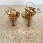 LPA Mel Lace Up Heeled Sandal - Nude - Size 10