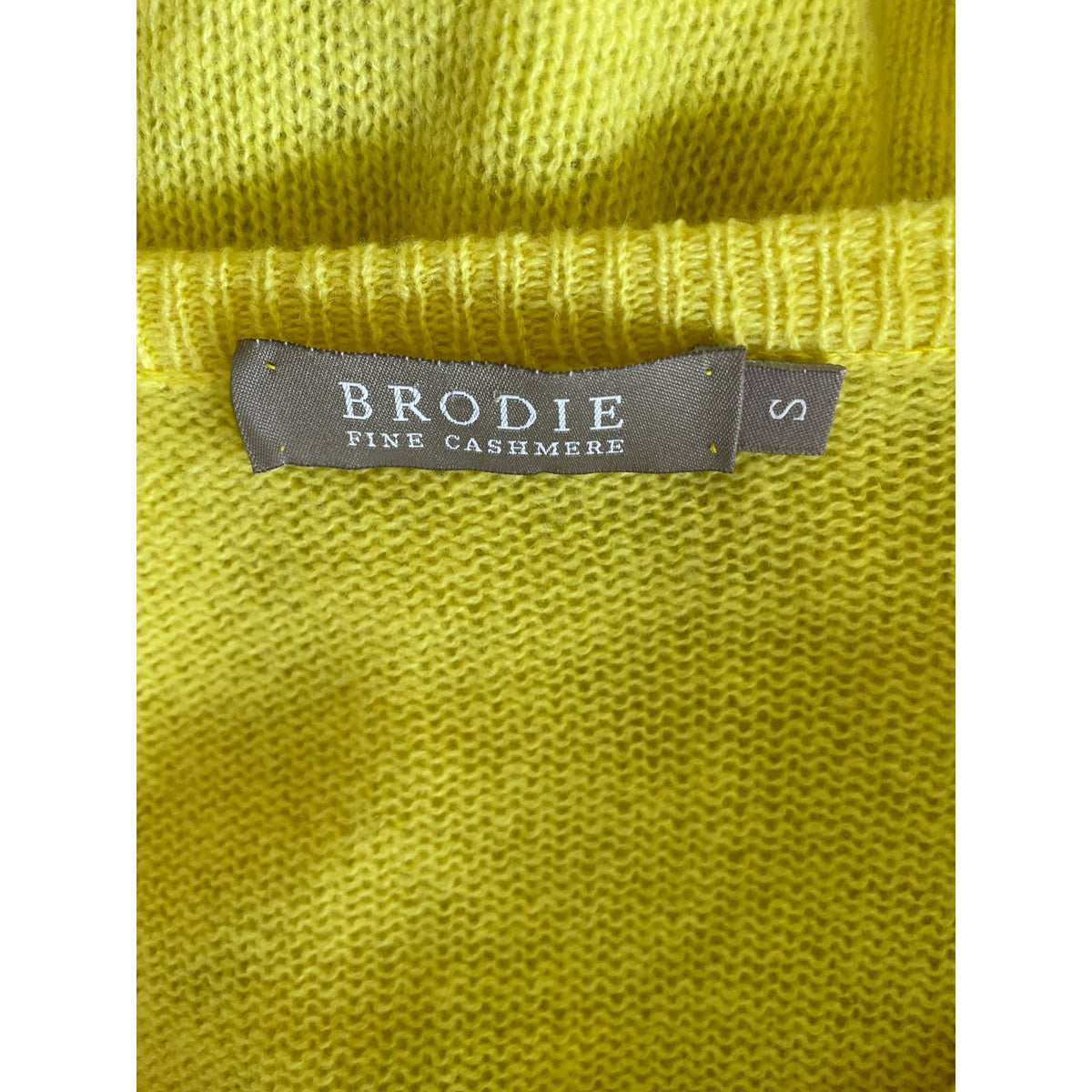 Brodie Fine Cashmere Button Cuff Jumper Sweater - Yellow - Size Small