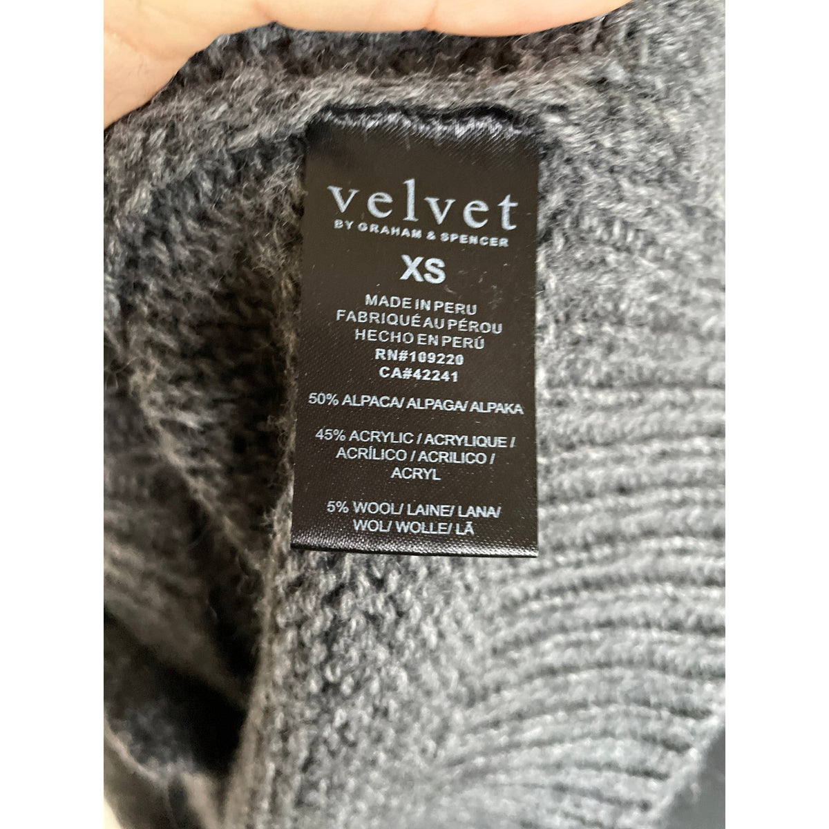 New Velvet by Graham & Spencer Alpaca Oversized Cardigan - Gray - Size Extra Small