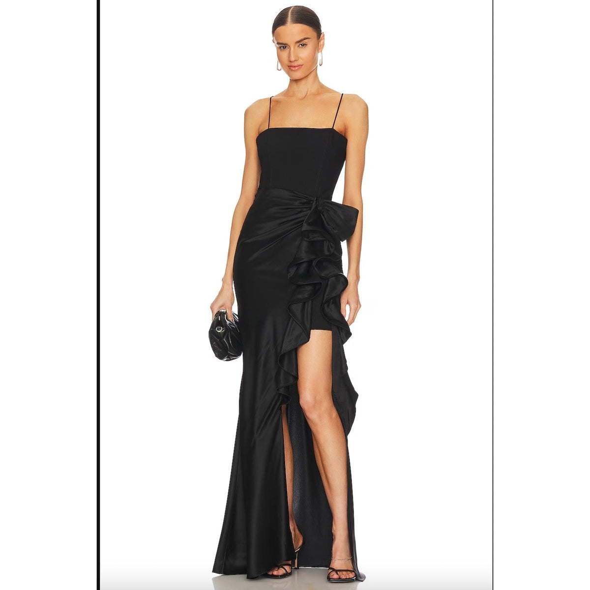 New Cinq a Sept Drina Satin Gown - Black - Size 00