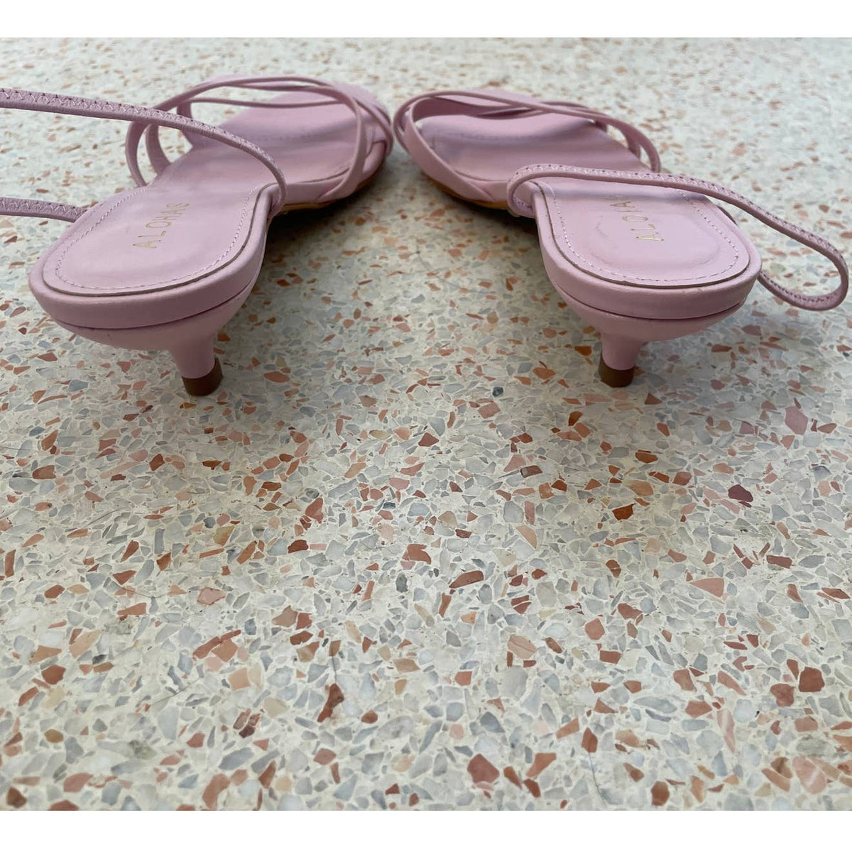 Alohas Wasabi Kitten Heel Sandal - Pink - Size 9
