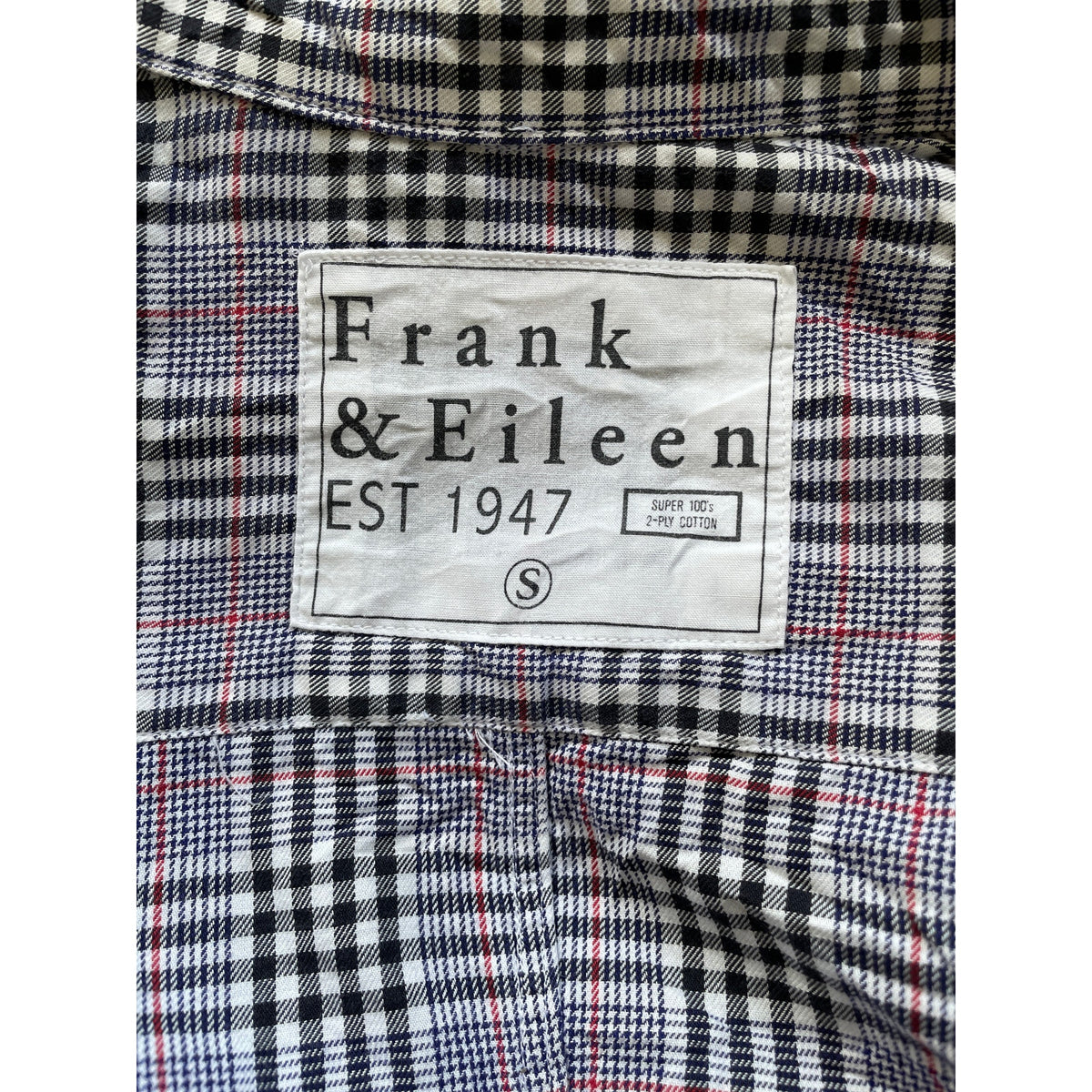 Frank & Eileen Barry Button Down Shirt - Red/Black/Blue/White Check - Size Small