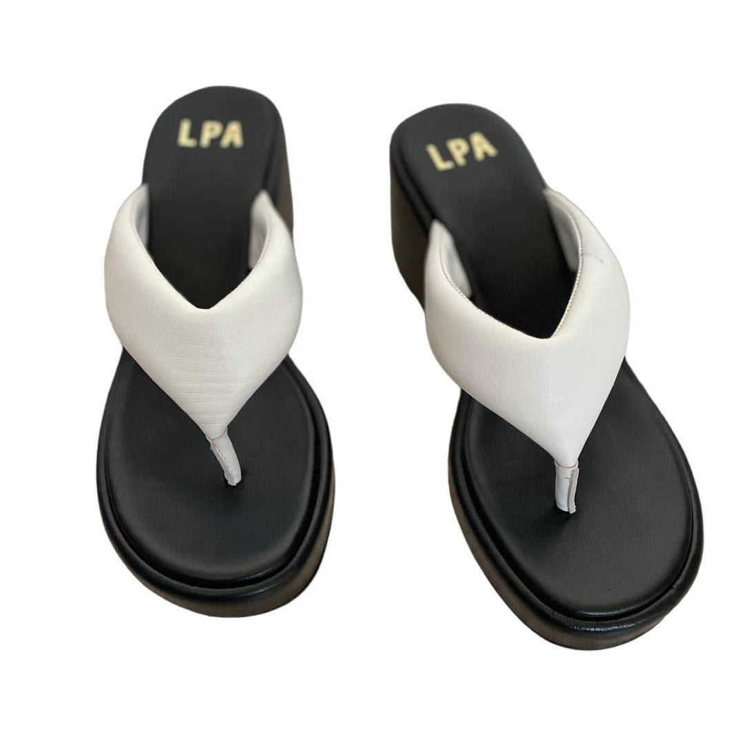 LPA Christina Platform Sandal - Black / White - Size 10