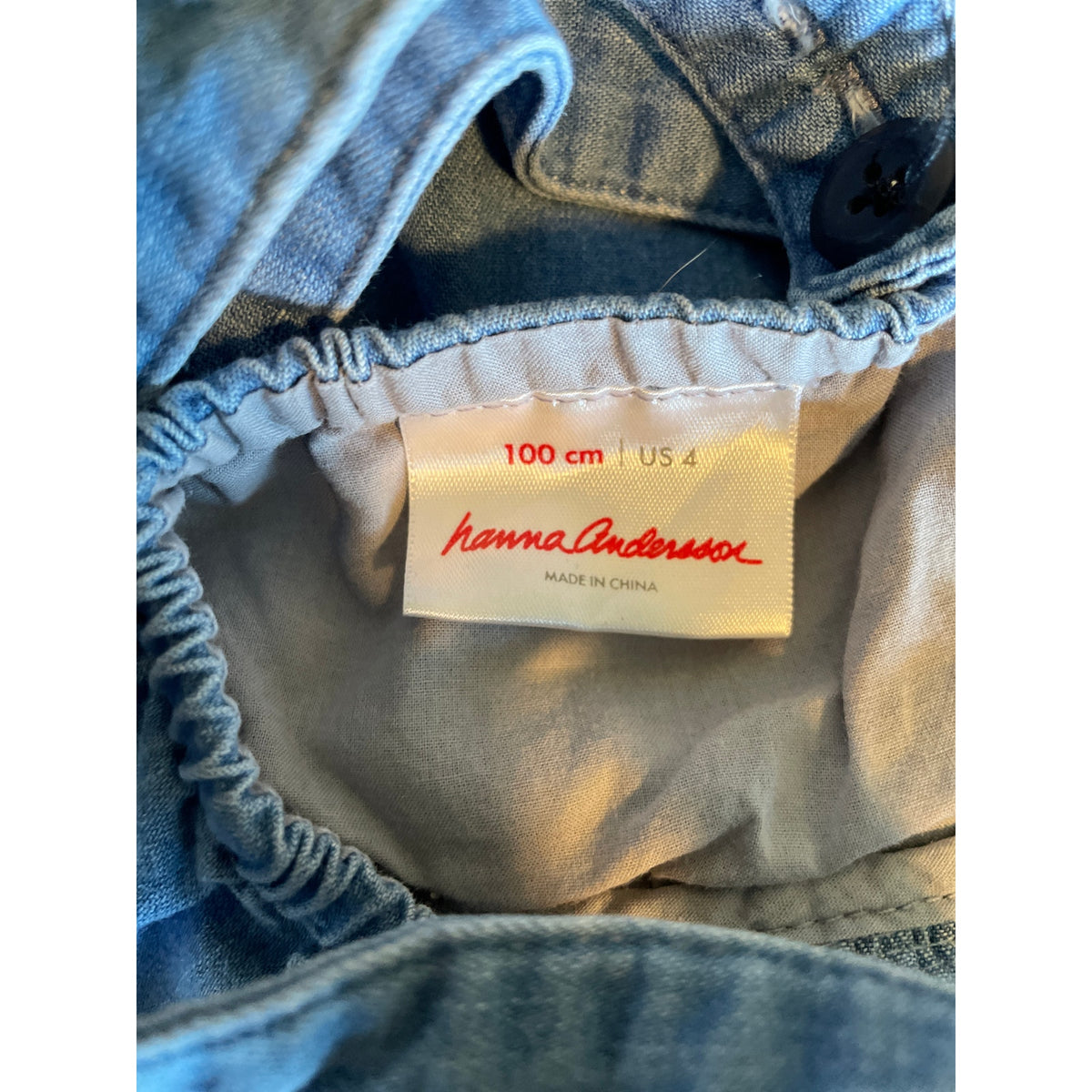 Hanna Andersson Ric Rac Dress - Light-Medium Wash Chambray - Size 4